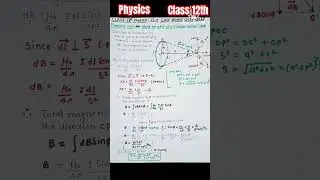 Magnetic field along the axis of a circular current loop|#physics  #exam
