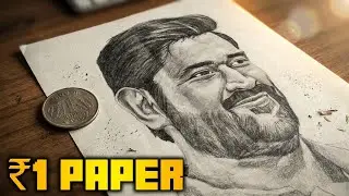 MS Dhoni drawing on a cheap paper🔥😯| Drawing on 1 rupees paper😮 | Worth it or not❓.