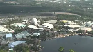 Epcot Aerial Views from Small Airplane, World Showcase, Future World 3/6/12 Walt Disney World