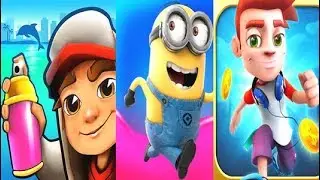 Subway Surfers Miami Dark Jake VS Minion Rush VS Bus Rush 2