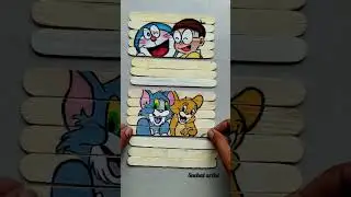 friendship painting on stick ##doraemon #nobita #tomandjerry #viral #shorts #friends #cartoon