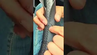 Manual sewing skills for synthetic leather #shorts