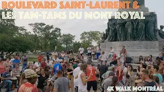 Montreal Summer Walk (July 2021) - Blvd. Saint-Laurent - Mont-Royal - Tamtams: 4k Walk Quebec Canada