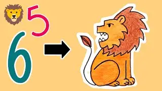 नंबर 5 Or 6 से Lion बनाएं 🦁| Easy Drawing Of Lion | Doodle Gyaan