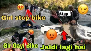 Paani Me gir gayi bike 😞|| Offroad Gone Wrong || Cute reactions on offroad || cute girl stop Bike 🥰