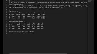 Convert nested list in dictionary to dataframe[SOLUTION]