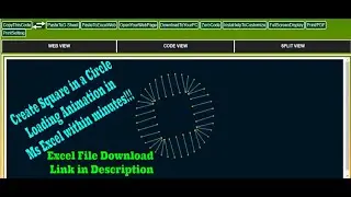 Create Square in a circle - Loading Animation MS Excel instantly