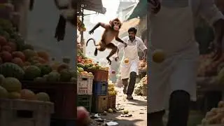 monkey stole banana #mindspark #ai #shots #shortsfeed