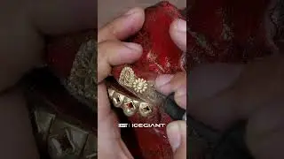 Handcrafted 10k Gold-tone deep-cut upper fangs with prong setting