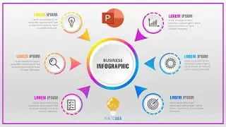 #3 How to Infographic in 6 element with centre circle