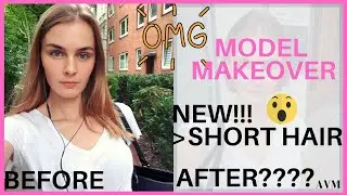 Model MAKEOVER: Extreme Haircut Long to Short Bob... | MODEL LIFE | NEW HAIR |