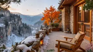 Winter Charming piano | Tranquil Lakeside Living Room Ambience For A Peaceful And Relaxing Mornin