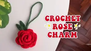 EASY Crochet PINK Keychain 🌹 Charm for Purse or Backpack - Step-by-Step Crochet Tutorial