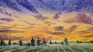 How to Paint a Vibrant Sunset in Watercolor ✨ (Loose & Dramatic)