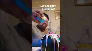 sip and paint pumpkins! #sipandpaint #paintpouring #paintpouringaddiction #fluidart