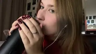 asmr kisses + licking the film|асмр поцелуйчики |ликинг плёнки |звуки рта 