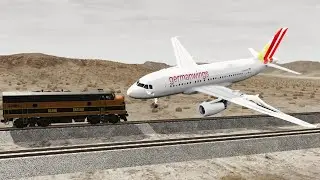 Train and plane collide -  BeamNG.Drive