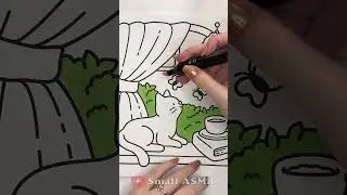 ASMR🐈&zwj;⬛ Colour with me Cat Moments Page 1 by Hikaru Kotz 🐈&zwj;⬛ with Tongfushop Alcohol Markers 🐈&zwj;⬛