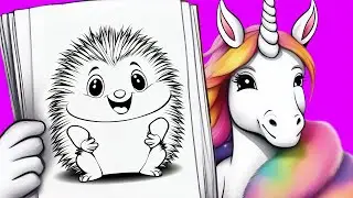 My Unicorn Friend Colors a Cute Blue Hedgehog in honor of Sonic the Hedgehog