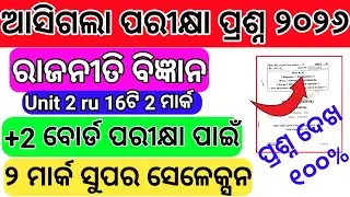 +2 2nd year Political Science Selection 2mark Mark Question Answer ||