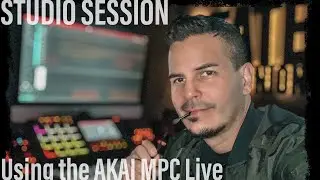 in the studio w/ State of the Union during music production session using Akai MPC live.
