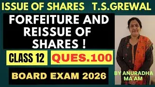 Arvind Ltd issued 20,000 shares |Issue of shares | Class12 accounts | TS.GREWAL Ques100 | Forfeiture