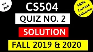 Solution Quiz No. 2 (CS504 - Software Engineering &ndash; 1) Fall 2019