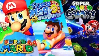 Super Mario 64 + Super Mario Sunshine + Super Mario Galaxy - Full Game Walkthrough