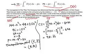 Business Calculus: Producer's and Consumer's Surplus