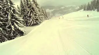 La Croix Fry , Manigod ,  Piste 2 , Stade - GoPro helmet mount.