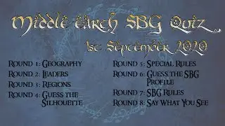 Middle-earth SBG Quiz 1st September 2020