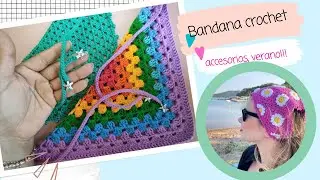 Bandana de colores a crochet 🧶🥰 fácil 👌