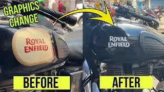 Royal Enfield classic 350 tank graphics change | Classic 350 sticker modification | Bullet stickers