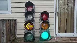 3-colored signal with 4-section Flashing Yellow Left Turn Arrow Signal.
