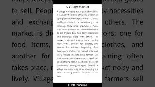 A Village Market | A Village Market Paragraph | Village Market Village | Paragraph for all classes