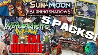 A NEW POKEMON CHALLENGE! ABitOddish's Royal Rumble Opening 5 Packs of Burning Shadows Pokemon Cards