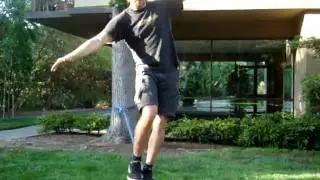 Max doing first moves on the slack-line