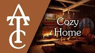 RPG | D&D Ambience - Cozy Home (fireplace, rain outside, reading a book)