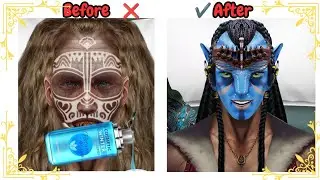 😱😱ASMR Avatar Makeup Transformation Stop Motion Animation #asmr #brainasmr