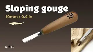 Stunning Flat-Relief Carving with STRYI 25mm Sloping Gouge! #WoodCarving #ASMR