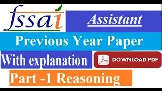 FSSAI Previous year question paper Assistant ll With explanation ll 2019 paper part-1