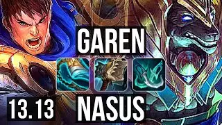 GAREN vs NASUS (TOP) | Rank 6 Garen, 1.9M mastery, 10/2/4, 400+ games | KR Grandmaster | 13.13