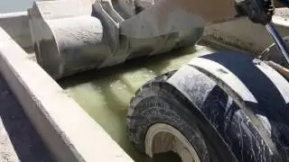 Mixing SlurrySep in the washout pit for the first time.  Good mixing is key.  Settles quickly.