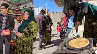 Baking Local Bread by Mrs. Farideh for Her Family