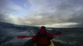 Sea Kayaking N.Ireland Force 7 downwind.