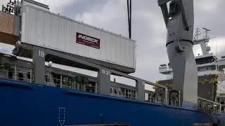 Time Lapse of 2 Indeck Boilers Loaded onto Ship in the Port of Halifax