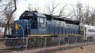 NJ Transit 4109 CNJ Heritage Unit at Hackettstown Station on Train 880 2/8/22
