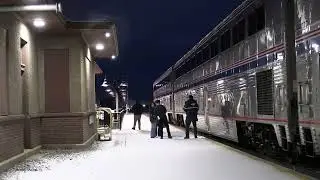 A Calif. Zephyr in snowy Ft. Morgan on 19JAN2026 (MLK Day)