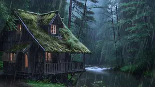 Heavy Rain and Thunder in the Forest | Relaxing Nature Sounds for Calm Sleep and Meditation