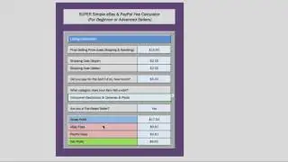 2017 US SUPER Simple eBay & PayPal Final Fee Calculator Profit Selling MS Excel